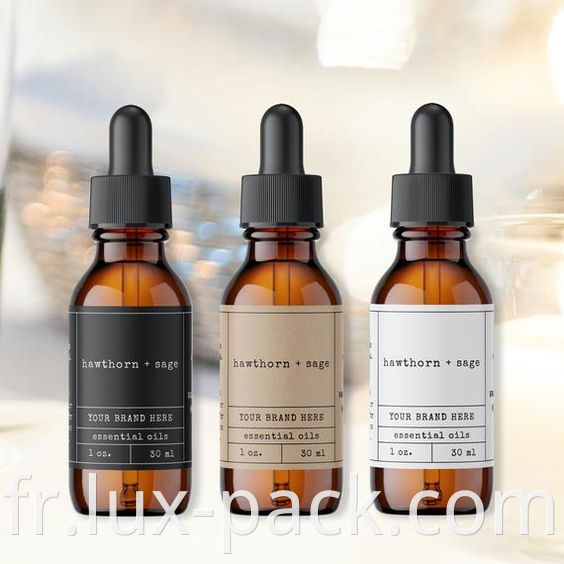 Vente chaude 15 ml de bouteille de gouttes en verre d'emballage ambre cosmétique 10 ml